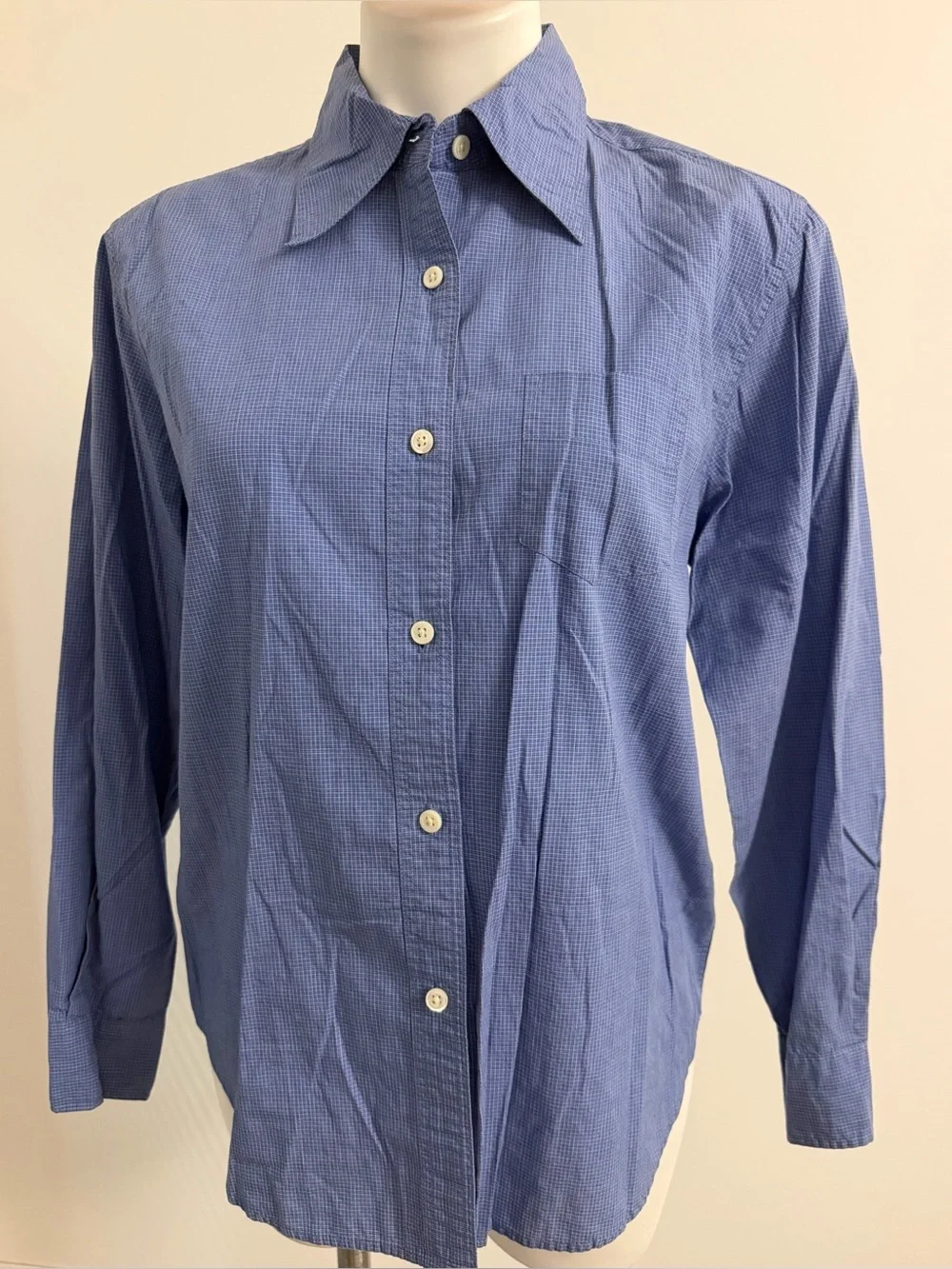 Banana Republic Blue Micro-Check Dress Shirt
